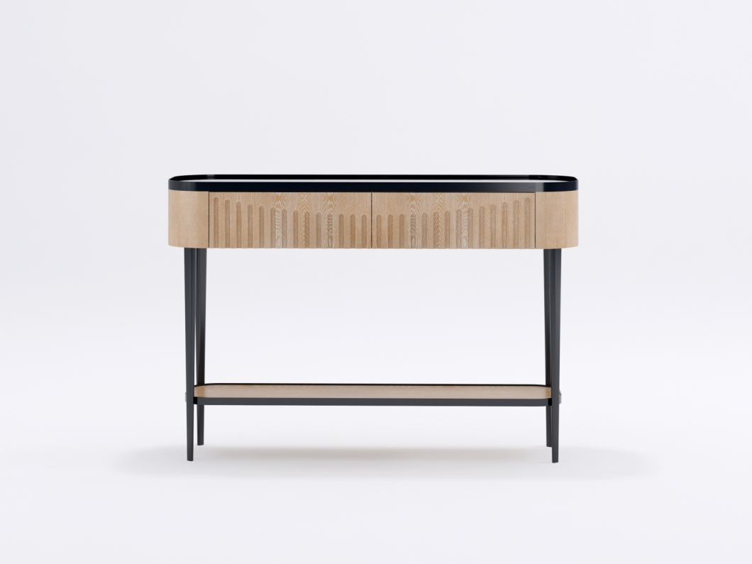 Coloseos Console Table Natural Oak with stone top