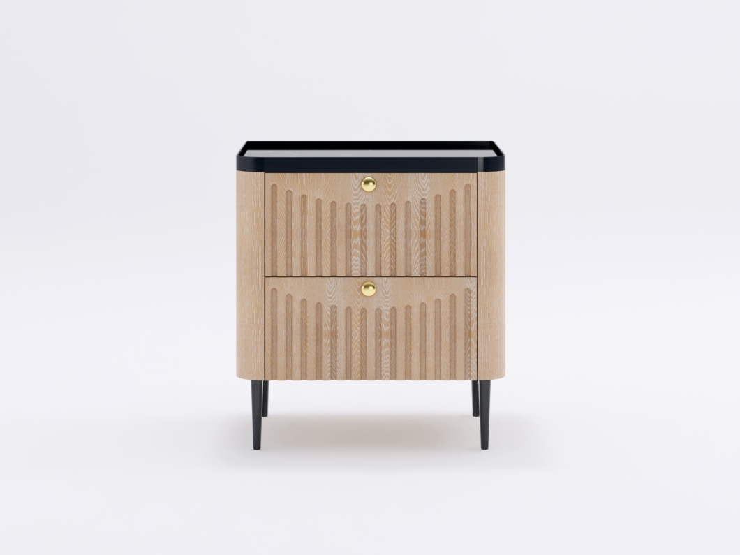Coloseos Nightstand Natural Oak with stone top