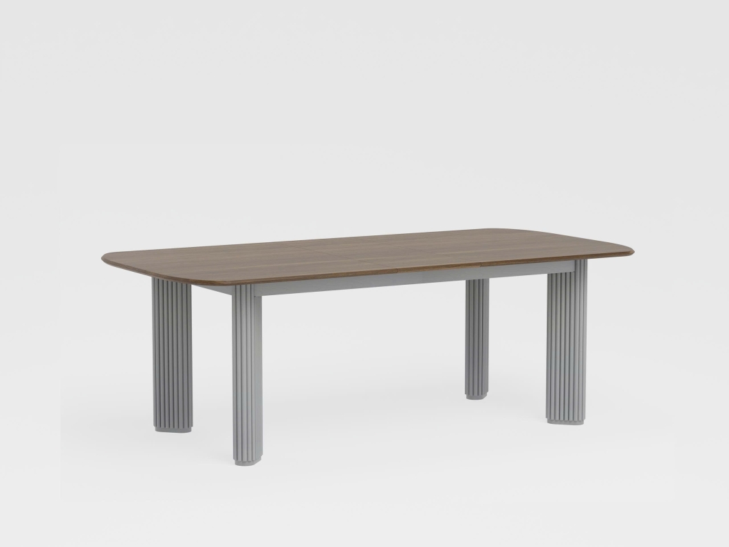 KuBe Extension Dining Table Dark Brown 