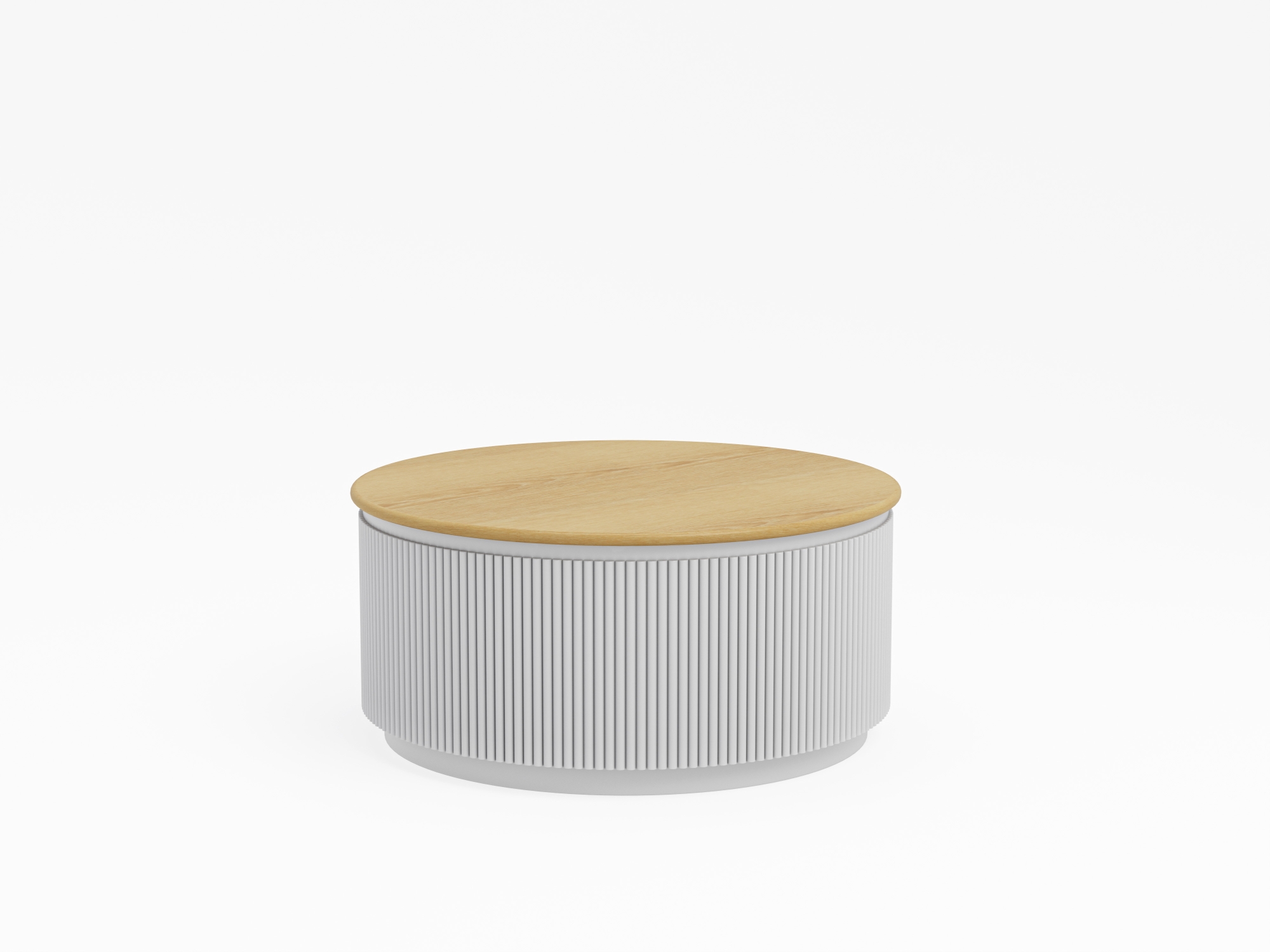 Pelop Round Coffee Table Ivory Oak 