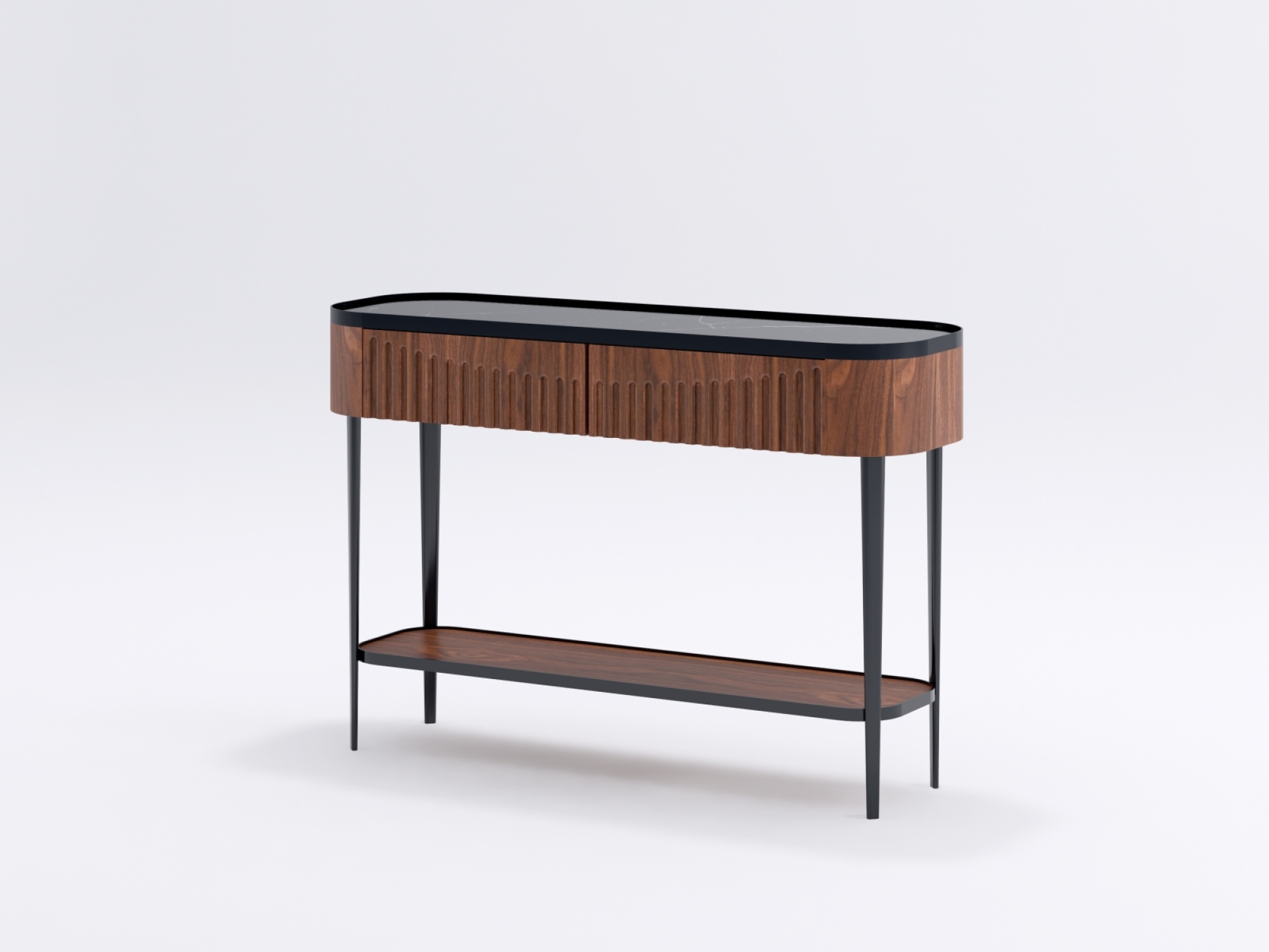 Coloseos Console Table Walnut with stone top