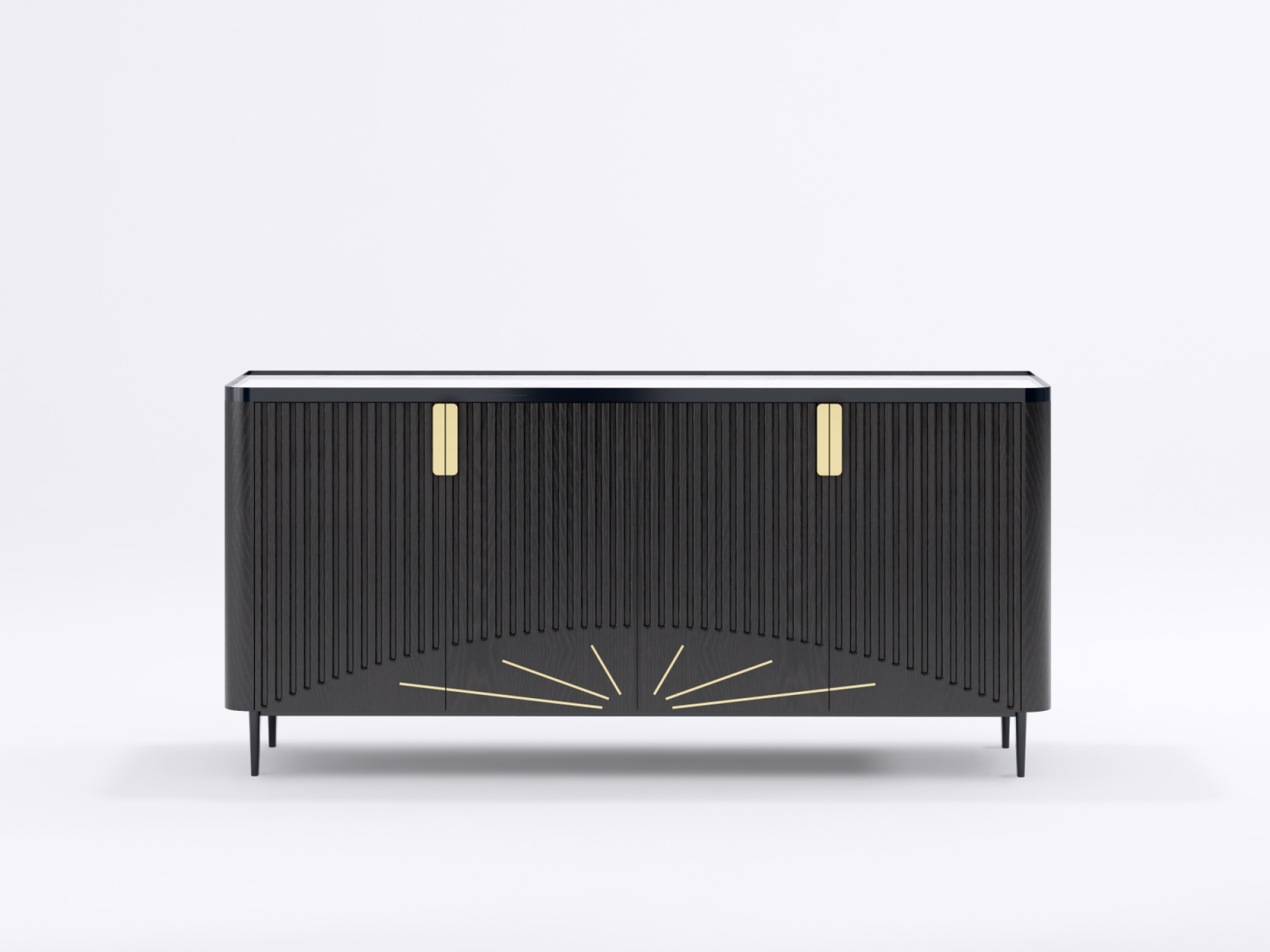 Coloseos Sideboard Black Oak with stone top