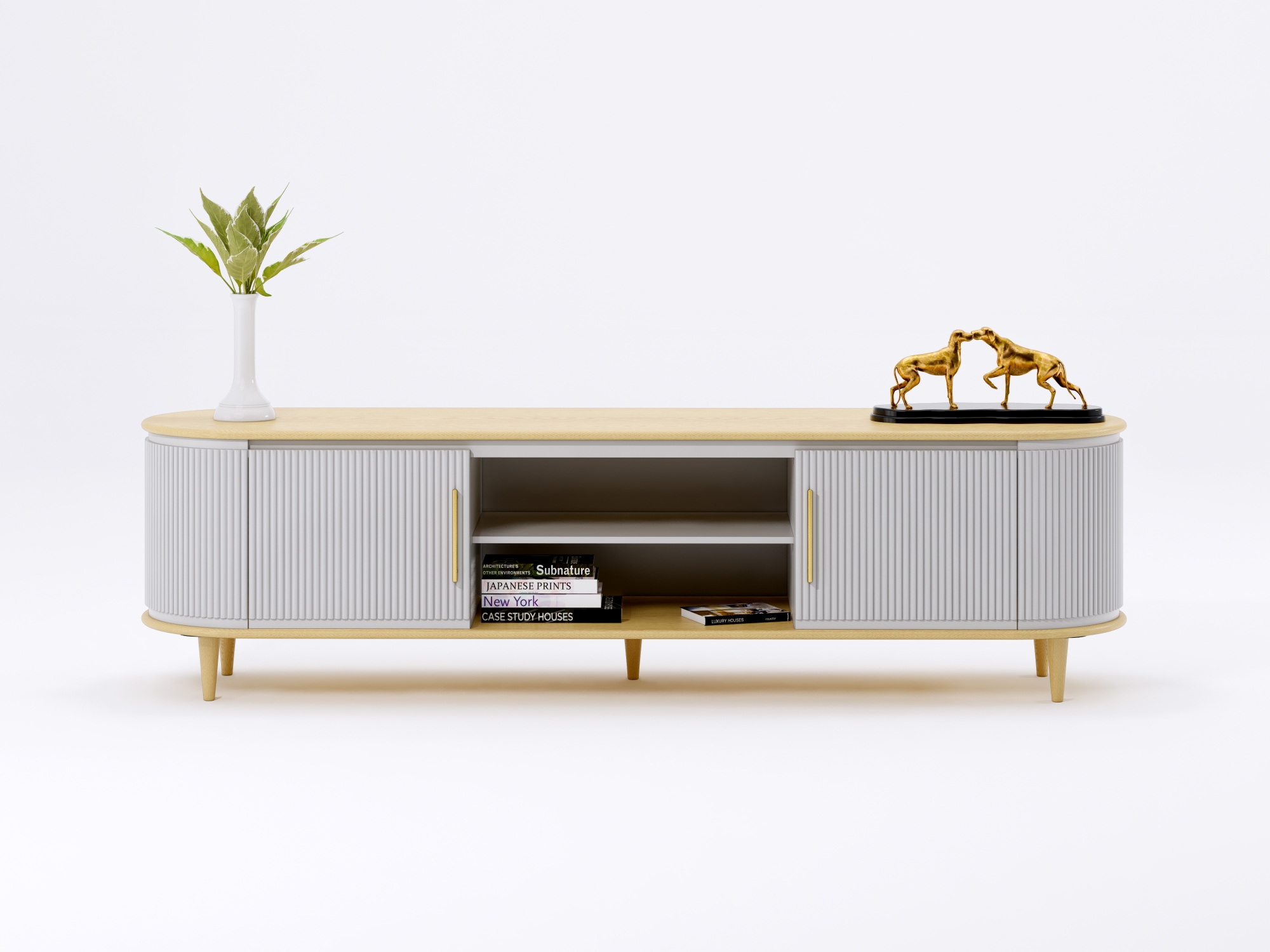 Pelops Large TV  unit 2.2 Ivory 