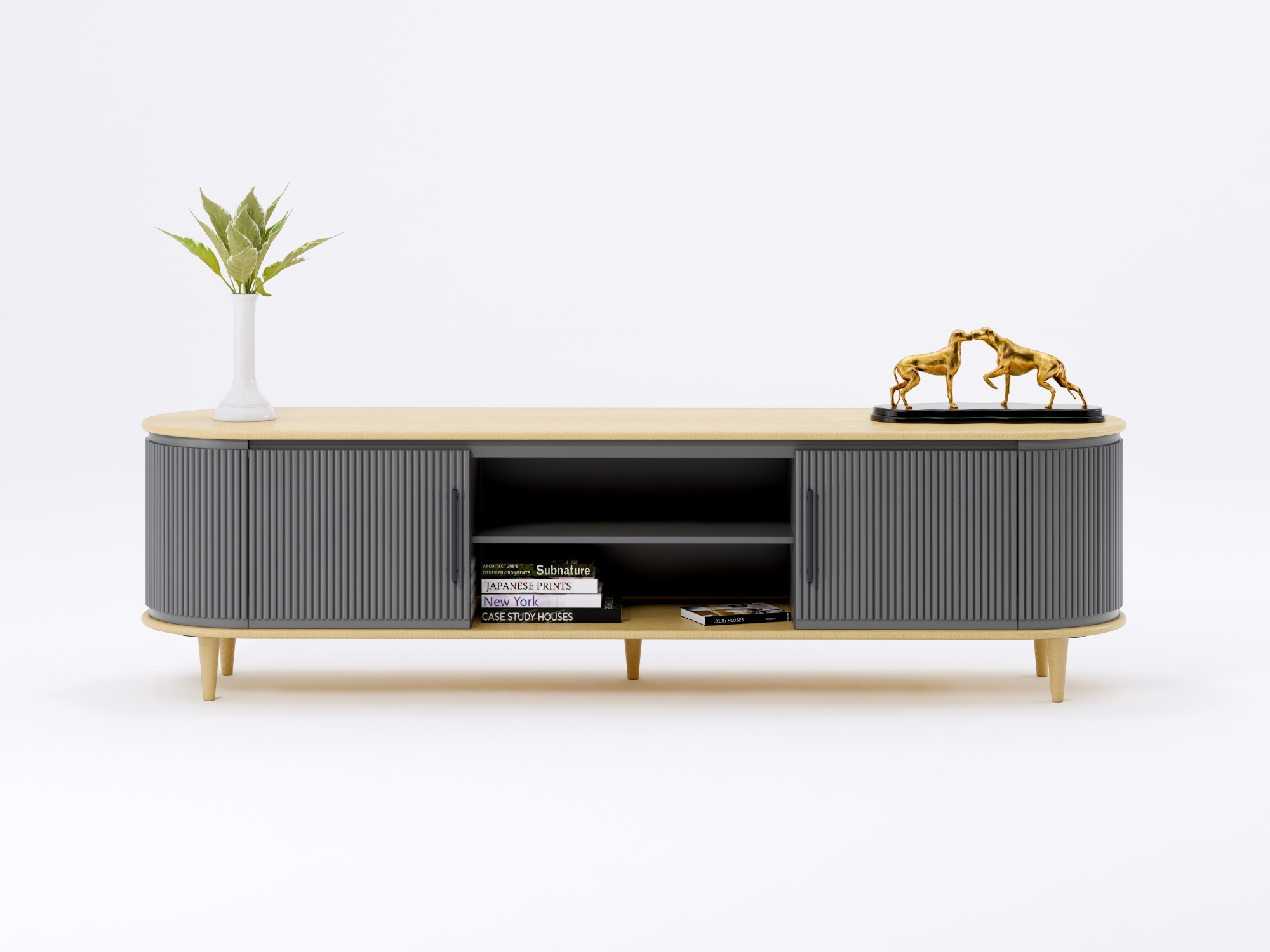 Pelops Large Tv unit 2.2 Grey Oak 