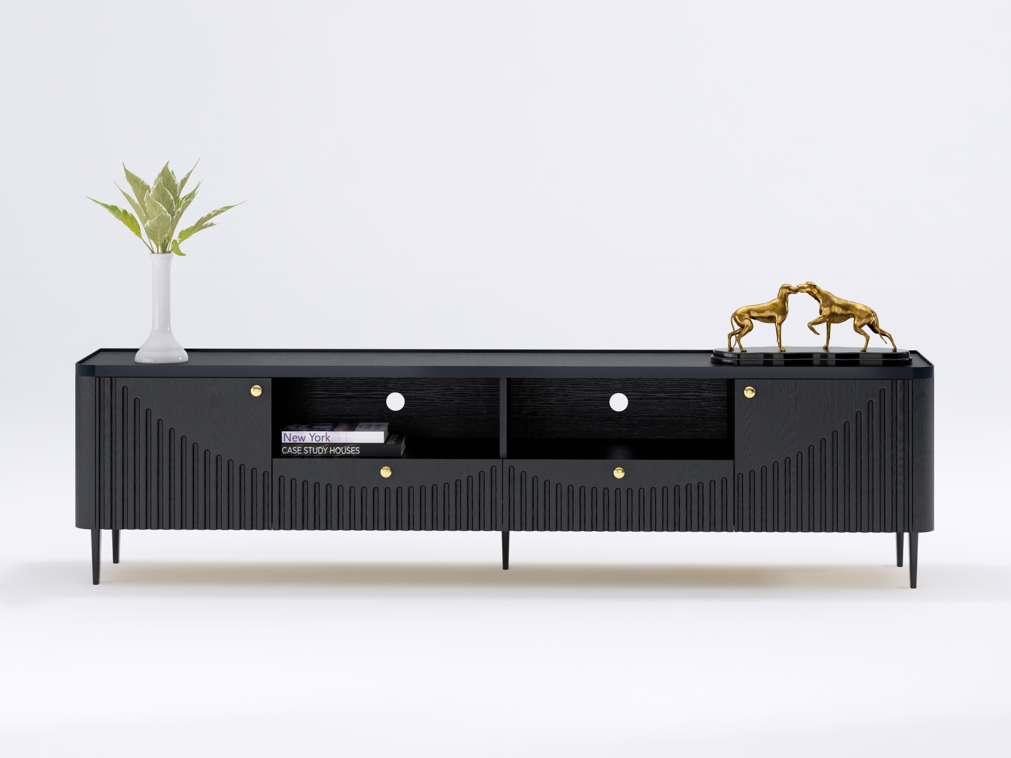 Coloseos Large TV unit 2.2 Black Oak