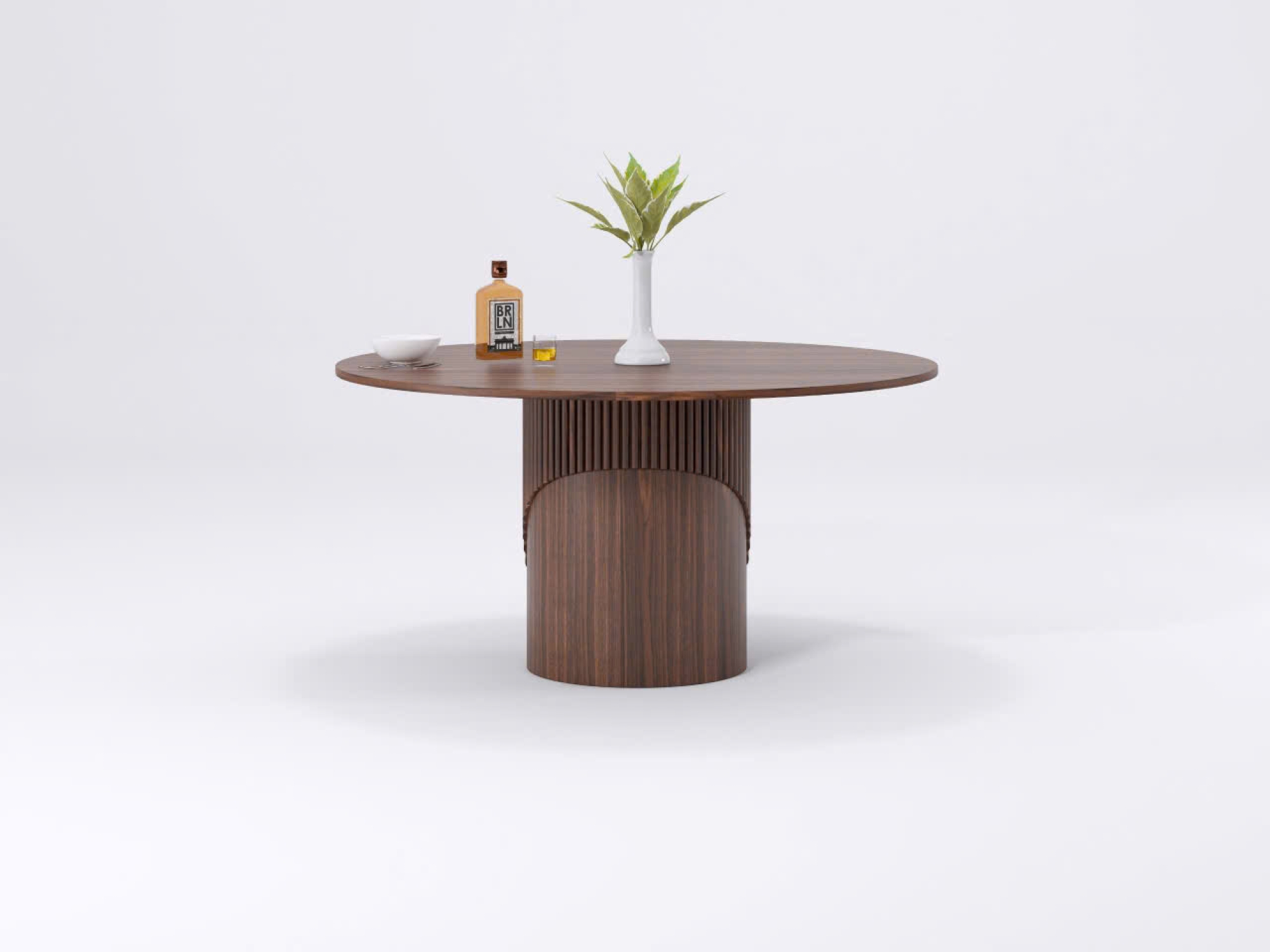 Polu Round Dining Table Walnut 