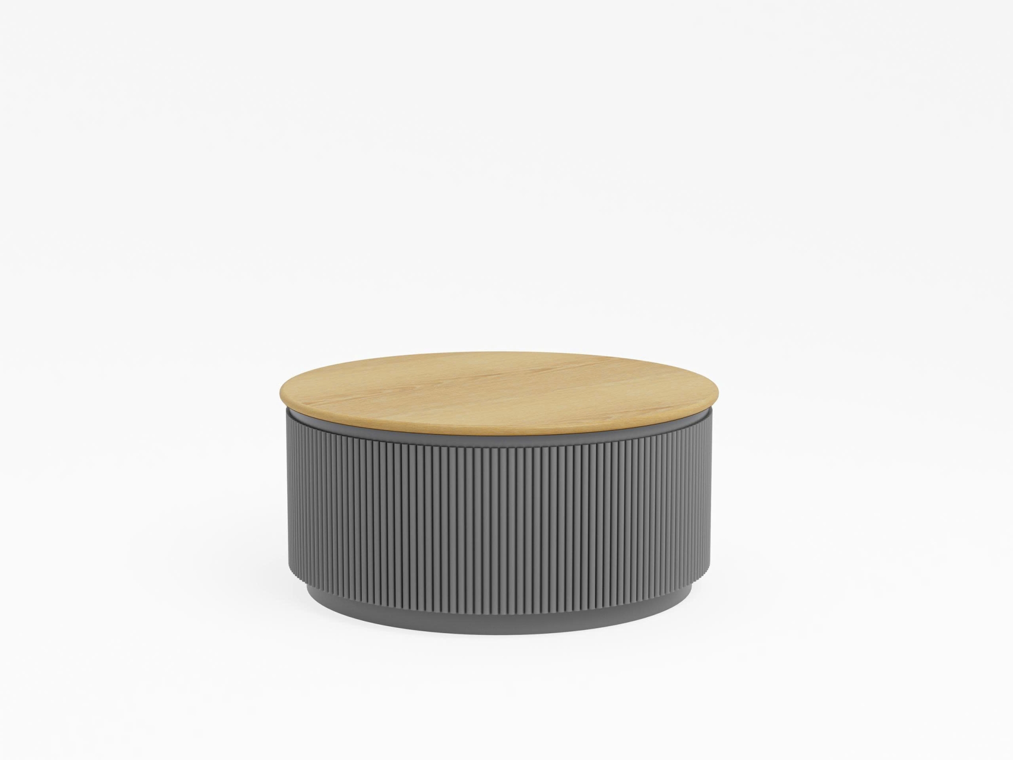 Pelop Round Coffee Table Grey Oak 